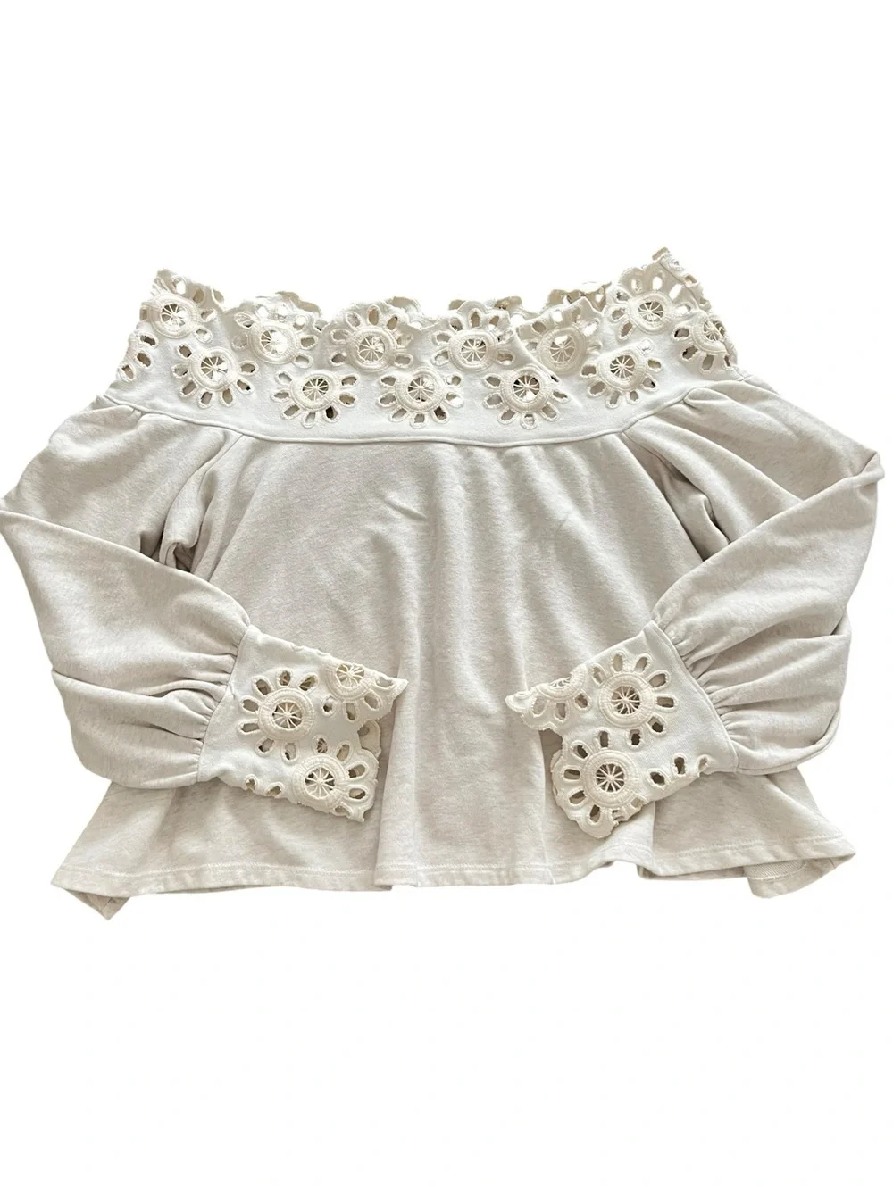 Anthropologie Maeve Eyelet Babydoll Blouse